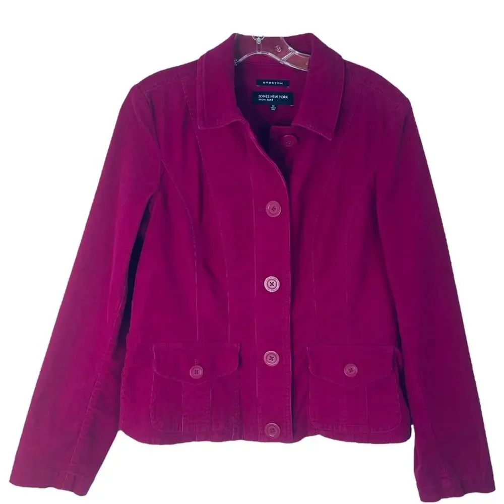 Jones NY pink corduroy preppy button academia blazer jacket medium